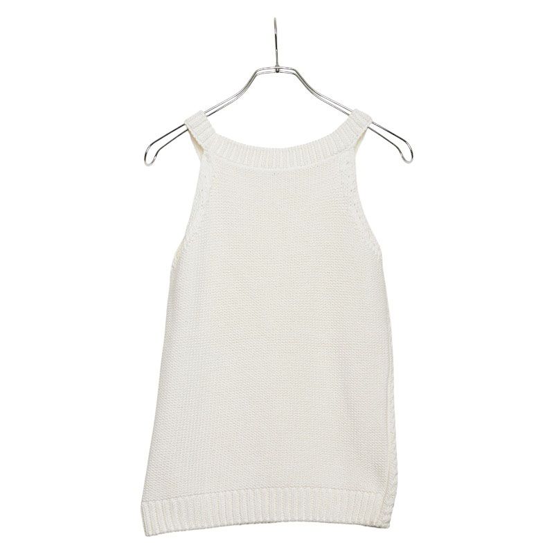 Hermes Knit Camisole Size:38 White Cotton Women Hermes