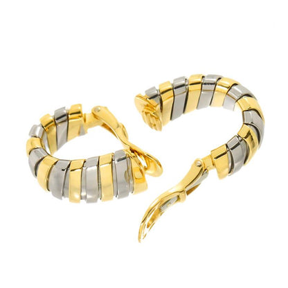 Bulgari Bvlgari Tubogas Earring 18K YG Yellow Gold 750 SS Earrings Clip On
