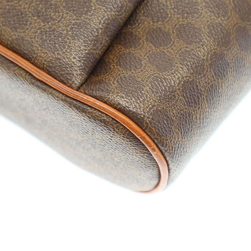 Celine Vintage Macadam PVC Shoulder Bag Brown