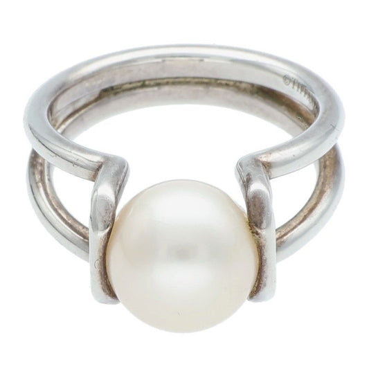 Tiffany & Co Hardwear Hardware Freshwater Pearl Silver Ring Men's #12