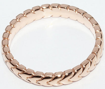 Bulgari Ring 18K Pink Gold Spiga Wedding Ring An856860