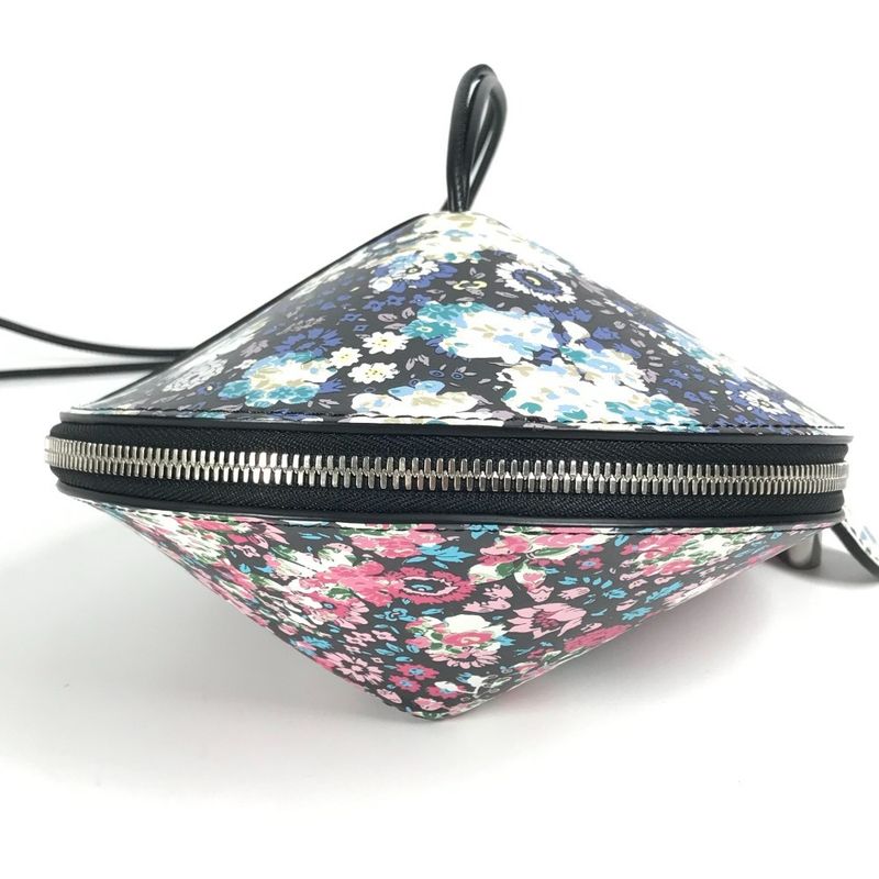 Louis Vuitton Floral Toupie Multicolor Flower Pouch Case Leather Black Blue