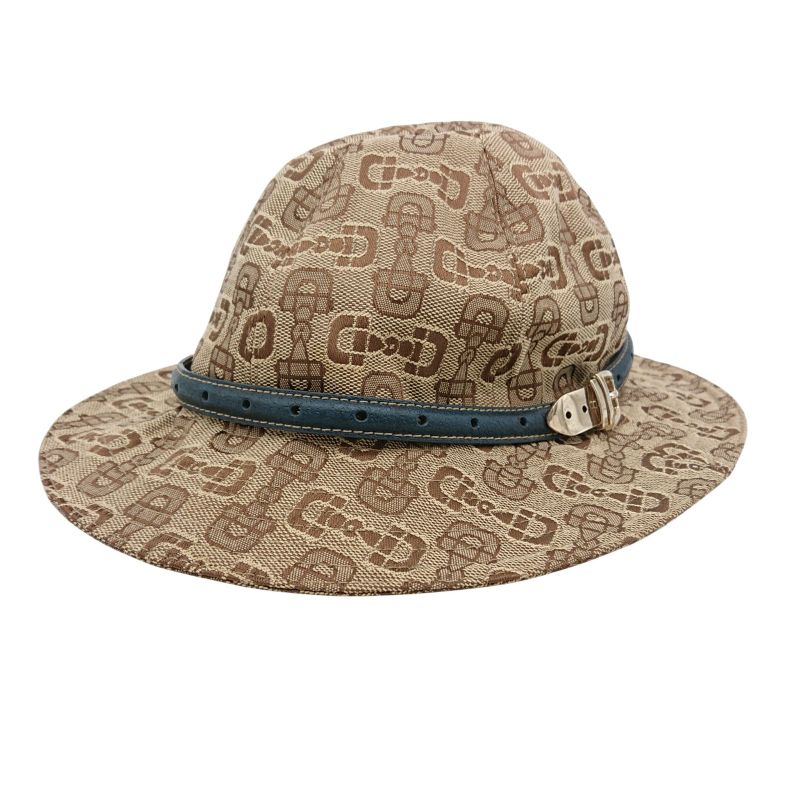 Gucci Bucket Hat Horsebit Brown Beige Green Size M