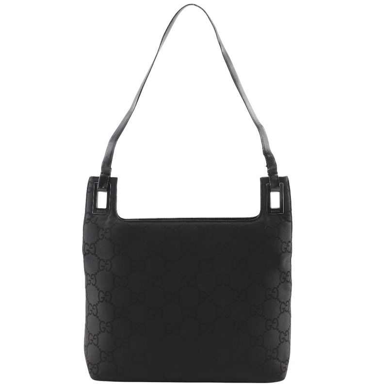 Gucci One Shoulder 001998 X GG Nylon Black Ladies Shoulder Bag