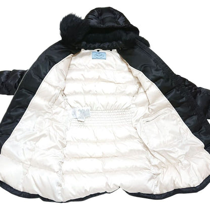 Prada Down Jacket With Wool Fur Hood 46 L Size