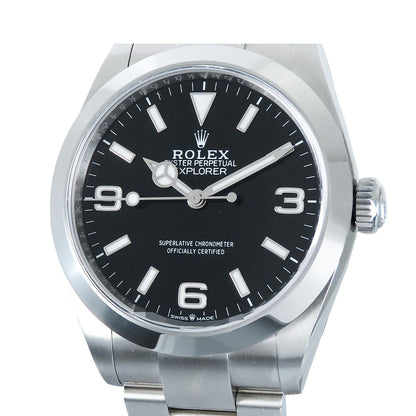 Rolex Explorer 40 Black SS Oyster Bracelet New Card Watch Automatic