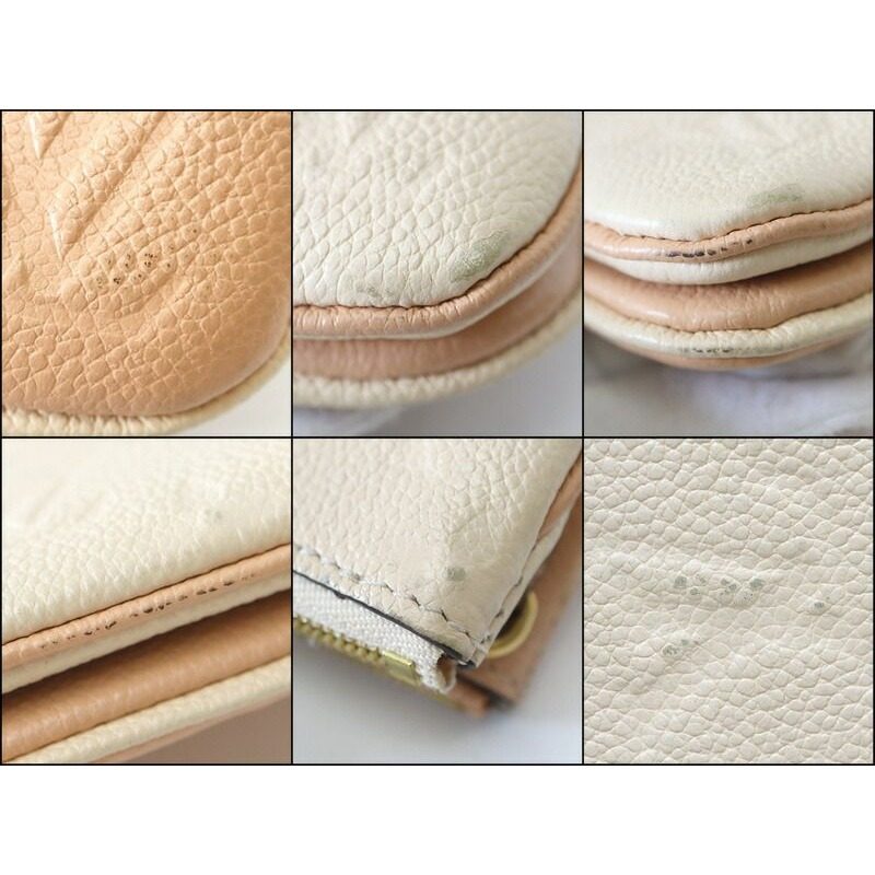 Louis Vuitton Pochette Double Zip Shoulder Bag Monogram Empreinte Beige — view 8