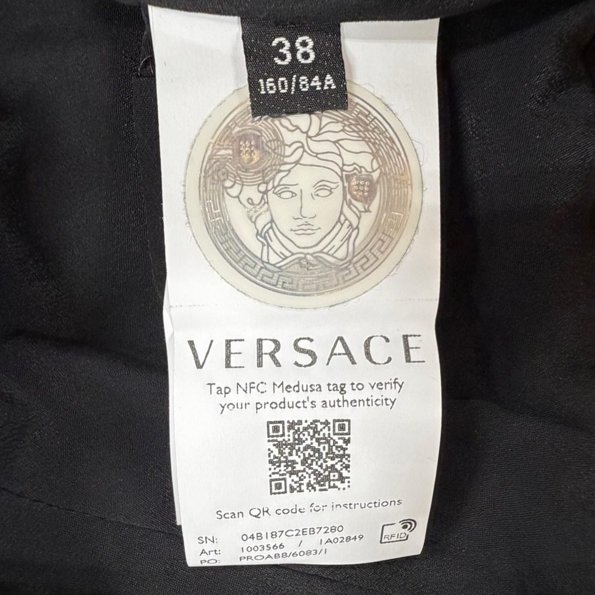 Versace Cotton Gold Chain Medusa Tweed No Sleeve Dress Black 38 — view 10