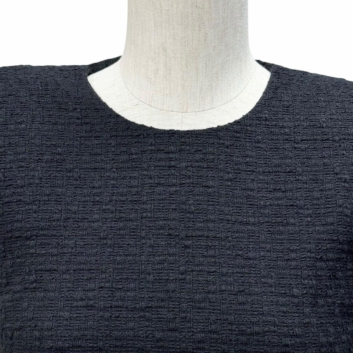 Versace Cotton Gold Chain Medusa Tweed No Sleeve Dress Black 38 — view 4