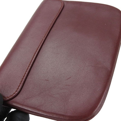 Cartier Pouch Must Line Leather Bordeaux Goldhardware Everyday Use Small Items