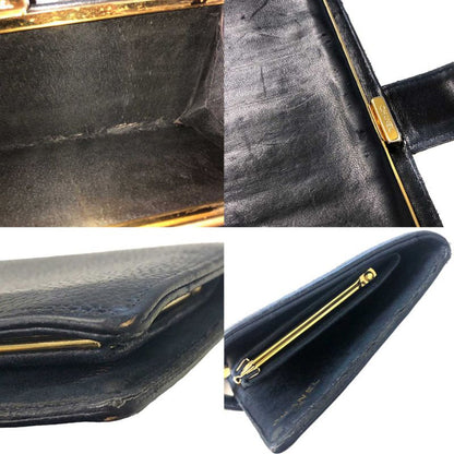Chanel Caviar Skin Coco Mark Wallet Long Wallet Black
