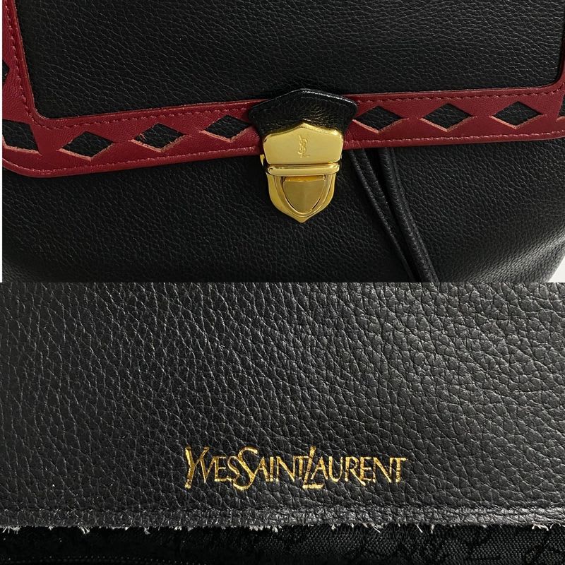 Yves Saint Laurent Vintage Logo Hardware Cutout Leather