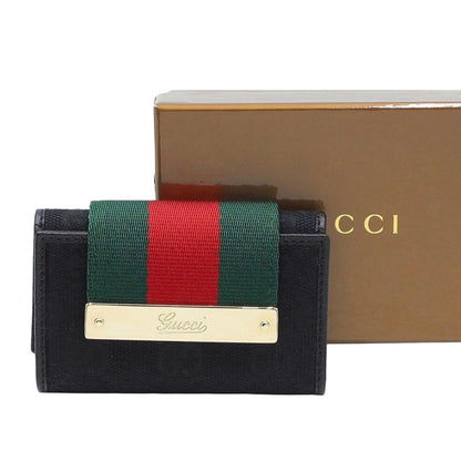 Gucci GG Canvas Sherry Line 6 Key Case Key Holder