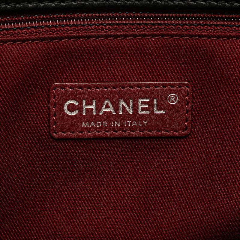 Chanel Coco Mark Handbag Chain Shoulder Bag Black Caviar Skin Women Chanel