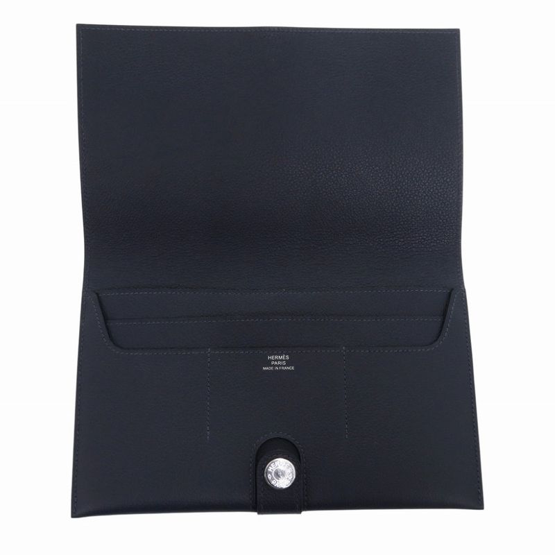 Hermes RMS Tutanman Evercolor Blue Nuit Stamped B (2023) Long Wallet 0912hermes