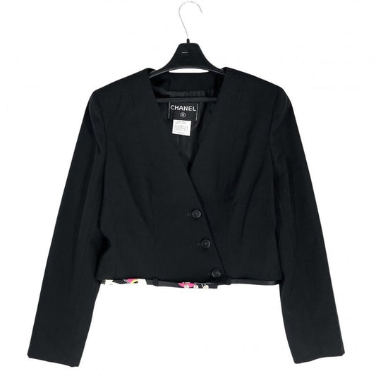 Chanel Jacket Coco Mark Button Outerwear Short Length Apparel