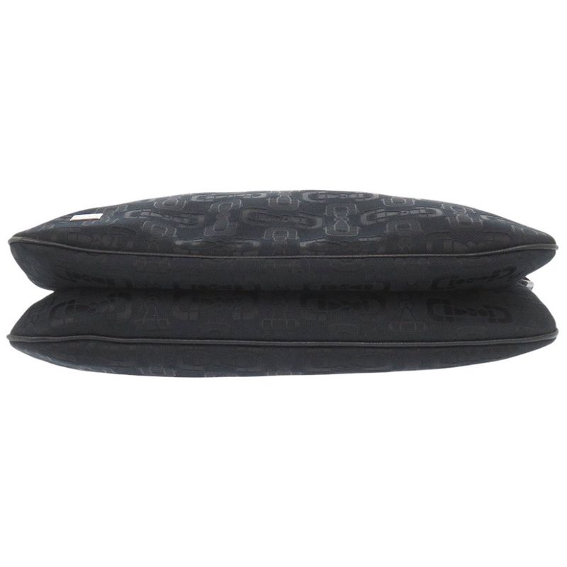 Gucci Horsebit Pattern 211523 Canvas Black Shoulder Bag Black 1563 Gucci