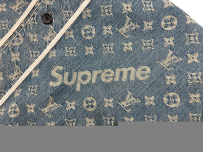 2254 Louis Vuitton Baseball Shirt Hdd92wall Monogram Denim Short Sleeve S Size