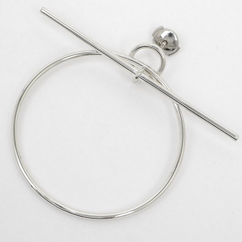 Hermes Earrings Loop MM Pair Ag925 SV Silver Jewelry Accessories Small