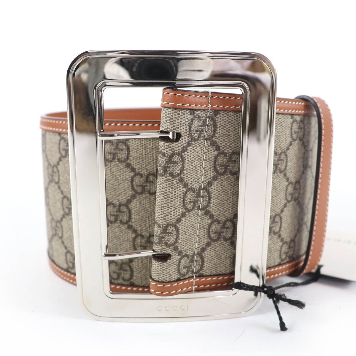 Gucci GG Supreme Wide Belt Brown