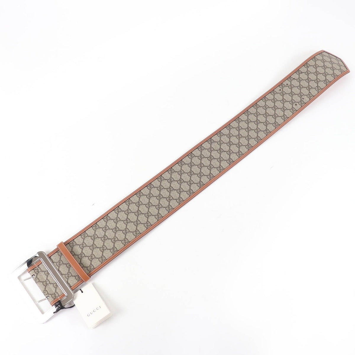 Gucci GG Supreme Wide Belt Brown — view 3