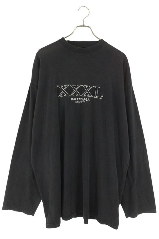 Balenciaga 720250 Tnvd8 Logo Embroidery Crew Neck Long Sleeve Cut And Sewn