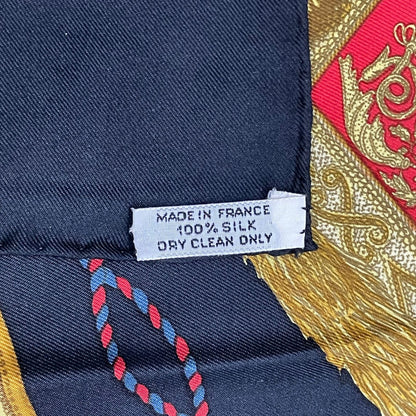 Hermes Scarf Silk Carre 90 Poste Et Cavalerie Saber Bag Black — view 8