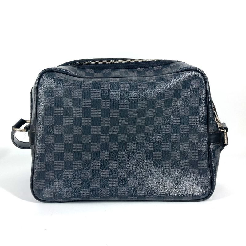 Louis Vuitton Io Shoulder Bag N45252 Damier Graphite Canvas Black