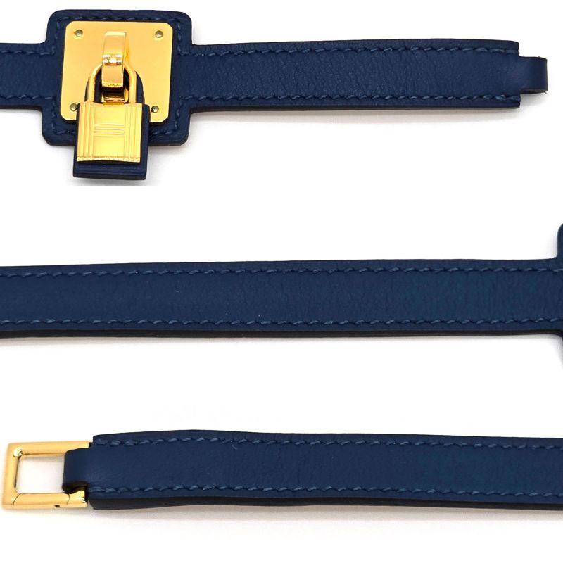 Hermes Auchelie Dubretour Leather Bracelet Double Winding T2 Approx 155cm