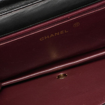 Chanel Chain Shoulder Bag Matelasse Push Lock Lambskin Black Gold Hardware