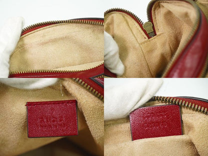Authentic Gucci GG Marmont Shoulder Bag Pochette Leather Red 550155 Bag