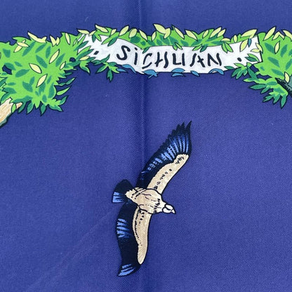 Hermes Carre 90 Scarf Sichuan Navy