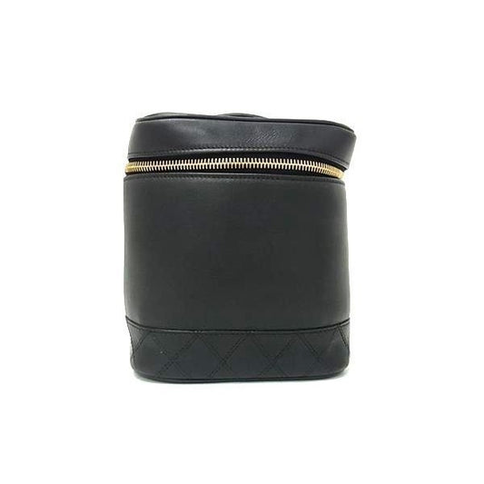 Chanel Vanity Bag Bicolore Black Leather Quilted