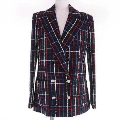 Chanel Cotton CC Logo Button Tweed Jacket Multicolor 38