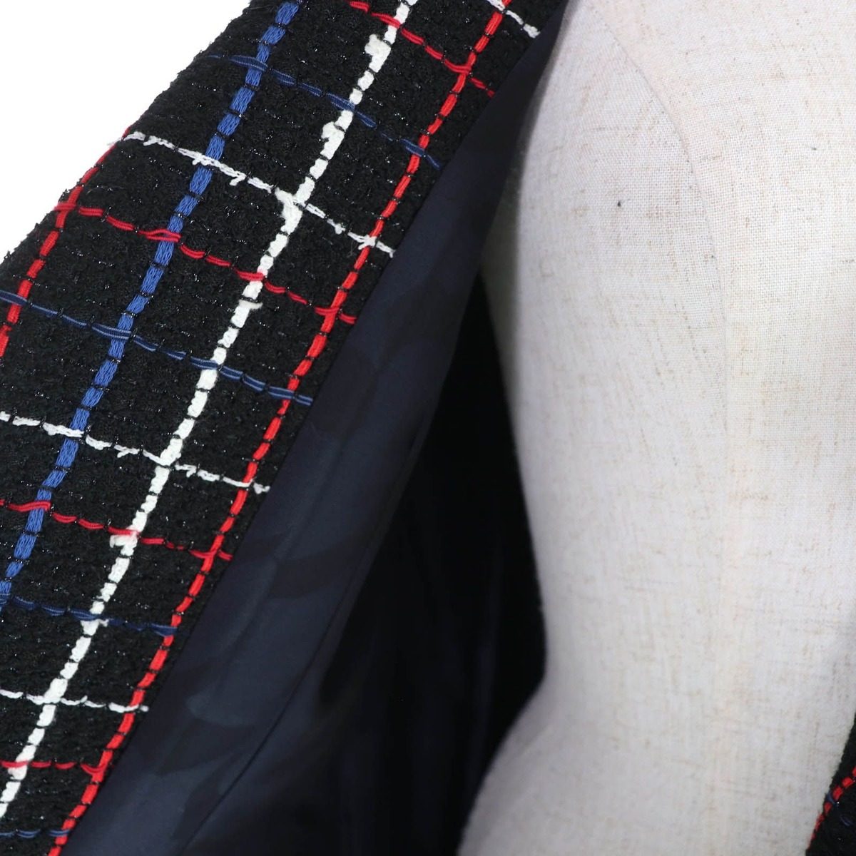Chanel Cotton CC Logo Button Tweed Jacket Multicolor 38 — view 5