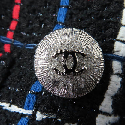Chanel Cotton CC Logo Button Tweed Jacket Multicolor 38 — view 6