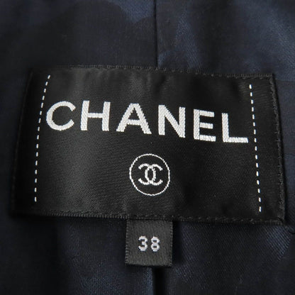 Chanel Cotton CC Logo Button Tweed Jacket Multicolor 38 — view 7