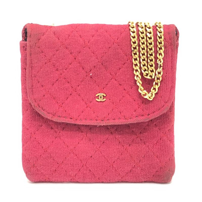 Chanel Shoulder Bag Coco Marc Matelasse Jersey Red