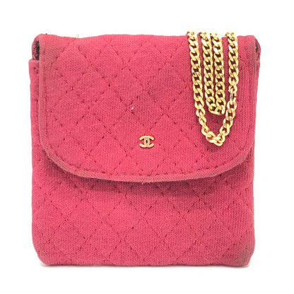 Chanel Shoulder Bag Coco Marc Matelasse Jersey Red