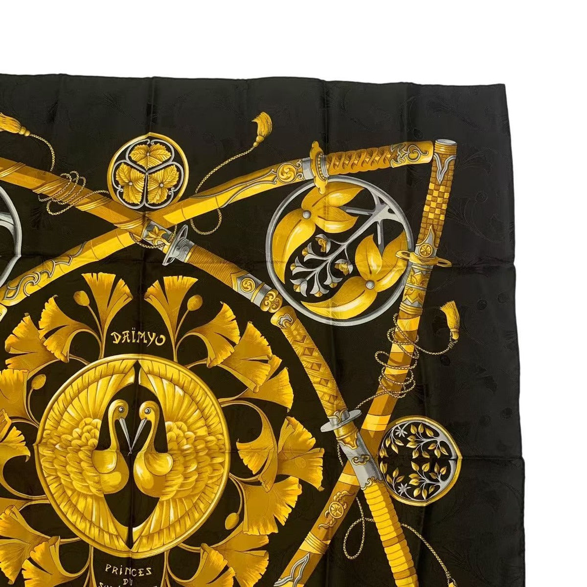 Hermes Scarf Silk Carre 90 Daimyo Princes du Soleil Levant Prince — view 3