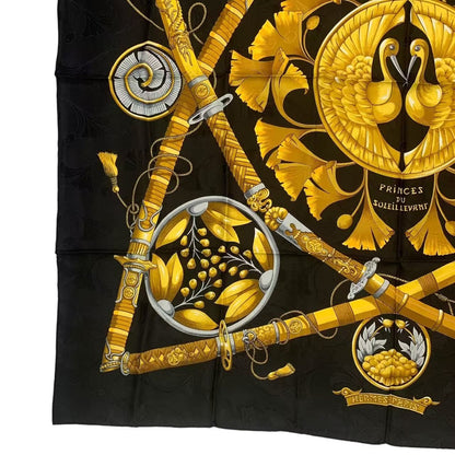 Hermes Scarf Silk Carre 90 Daimyo Princes du Soleil Levant Prince — view 4