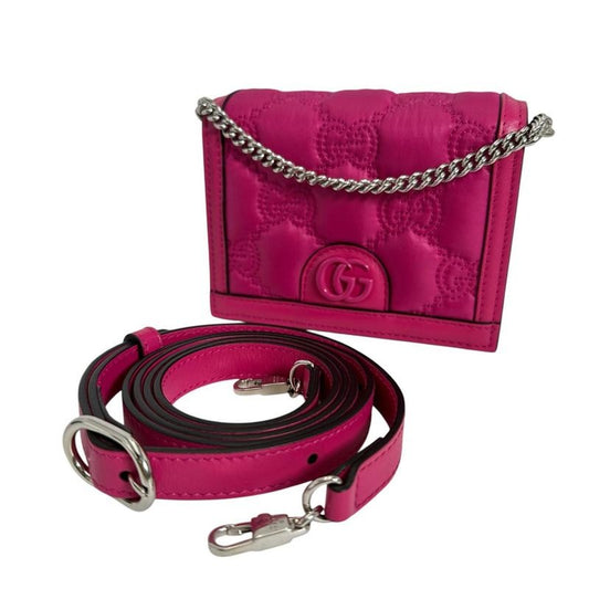 Gucci 2-Way Bag Handbag GG Mini Matelasse Pink
