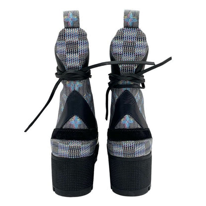 Louis Vuitton Laurie Line Monogram Boots Short Boots Shoes Leather Suede Black