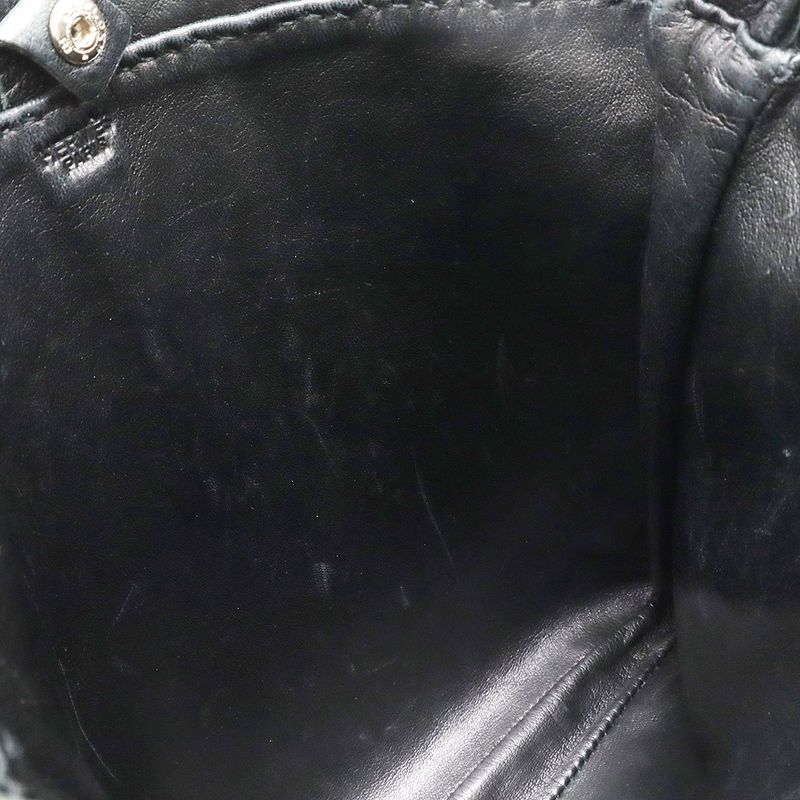 Hermes Tudu Shoulder Bag Pochette Crossbody Leather Black