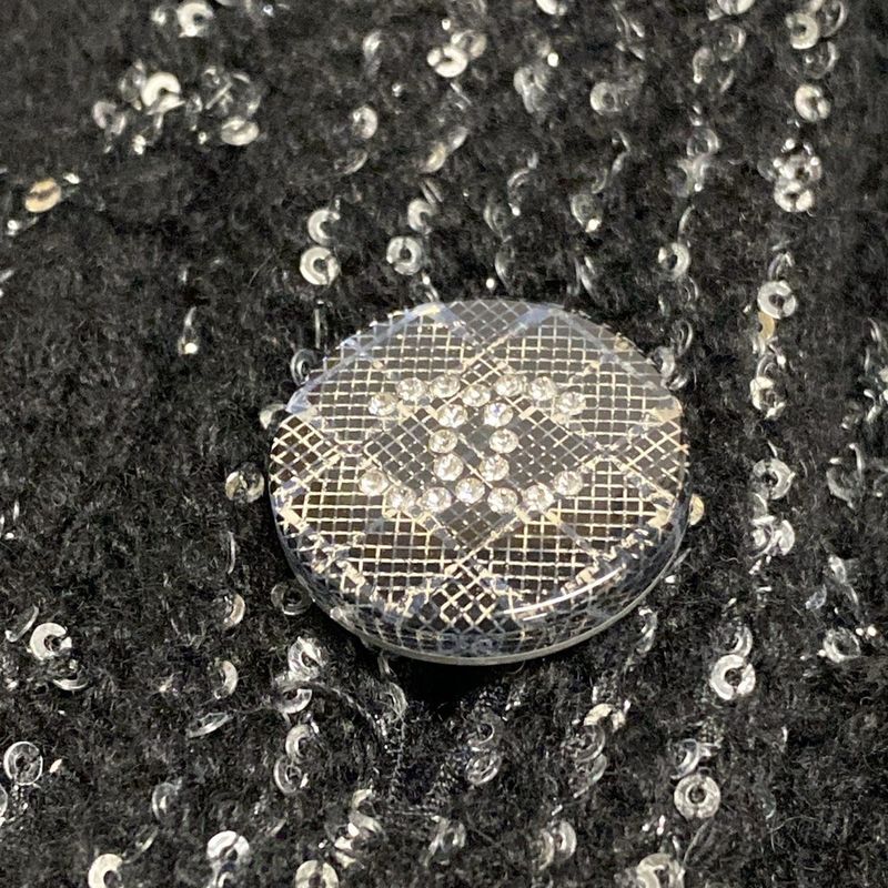 Chanel Cardigan Size 36 S Women - P71576 Black And Silver Cashmere
