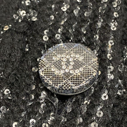 Chanel Cardigan Size 36 S Women - P71576 Black And Silver Cashmere