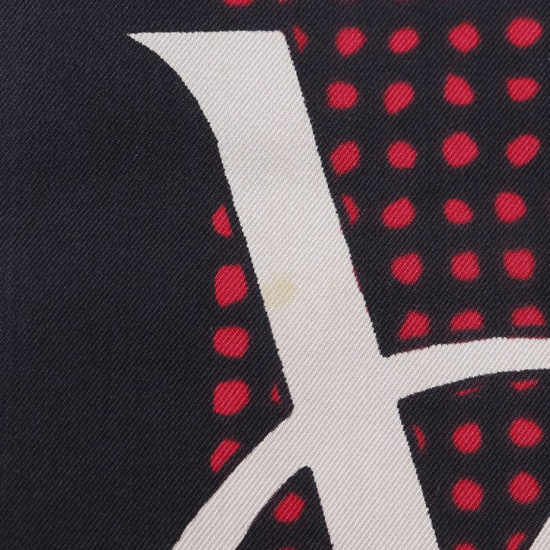 YVES Saint Laurent Yves Saint Laurent YSL Logo Rectangular Silk Black Women's