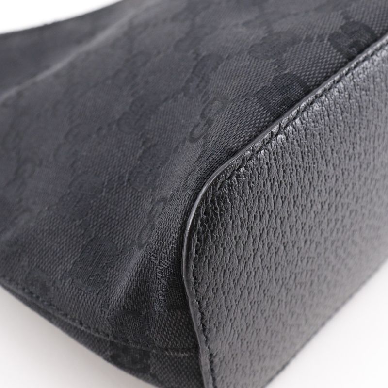 Gucci 115002 GG Canvas Black Women Shoulder Bag