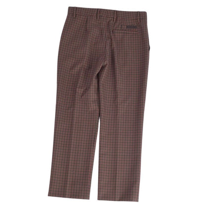Prada Trousers Long Pants Slacks Staggered Plaid Wool Mo