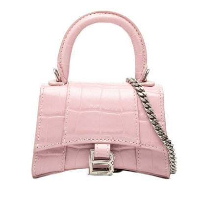 Balenciaga Croco Shape Press Hourglass Mini Handbag Top Handle Chain